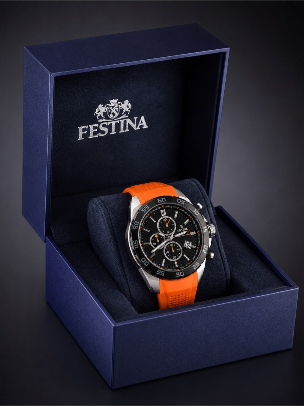 Festina The Originals Chronograph F20330/4 Orange Men’s Watch 47mm cas - Picture 3 of 8